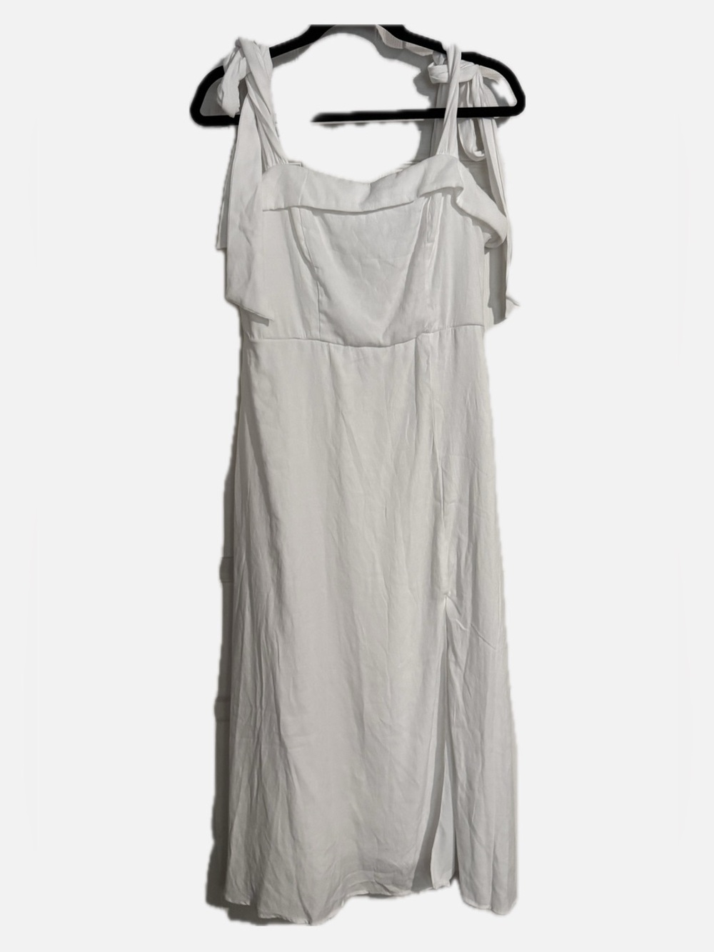Francesca's Collections White Tie-Shoulder Dress
